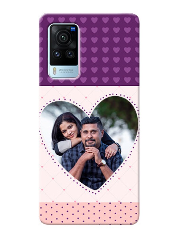 Custom Vivo X60 Pro 5G Mobile Back Covers: Violet Love Dots Design