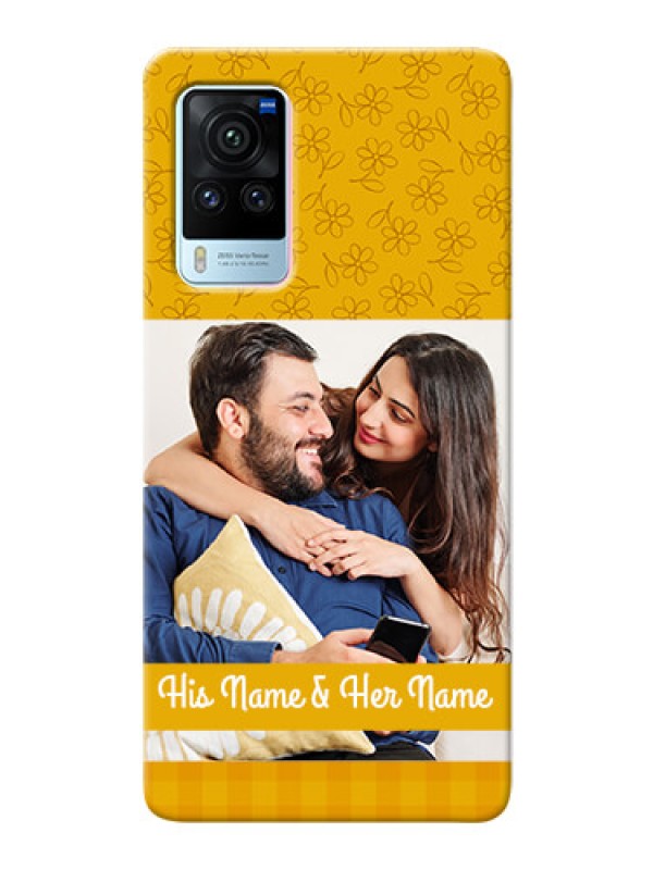 Custom Vivo X60 Pro 5G mobile phone covers: Yellow Floral Design
