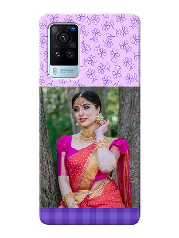 Custom Vivo X60 Pro 5G Mobile Cases: Purple Floral Design