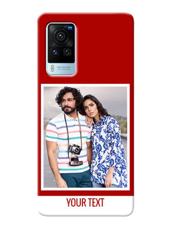 Custom Vivo X60 Pro 5G mobile phone covers: Simple Red Color Design
