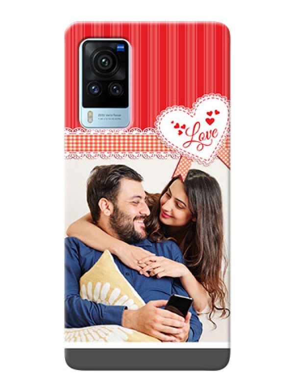 Custom Vivo X60 Pro 5G phone cases online: Red Love Pattern Design