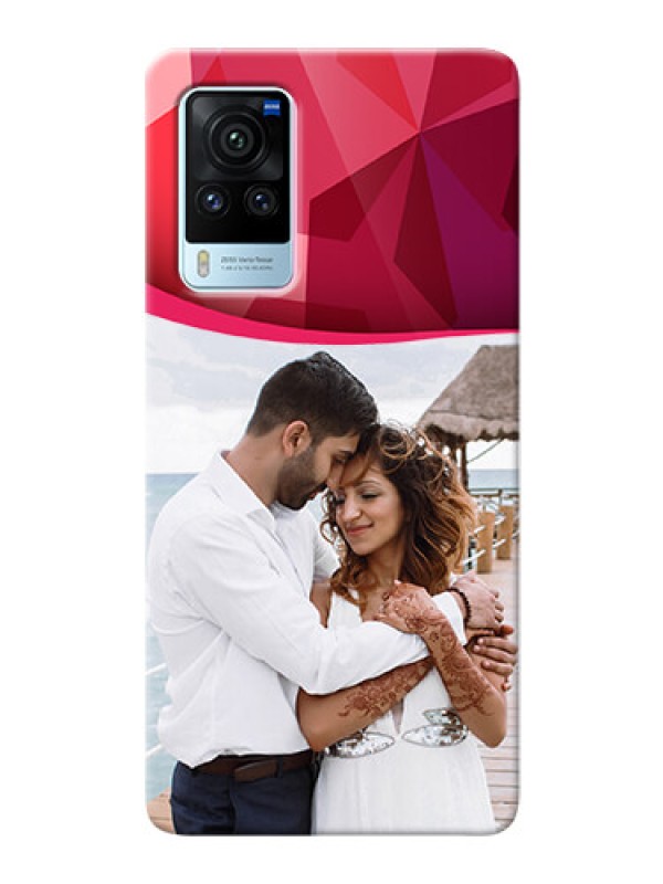 Custom Vivo X60 Pro 5G custom mobile back covers: Red Abstract Design