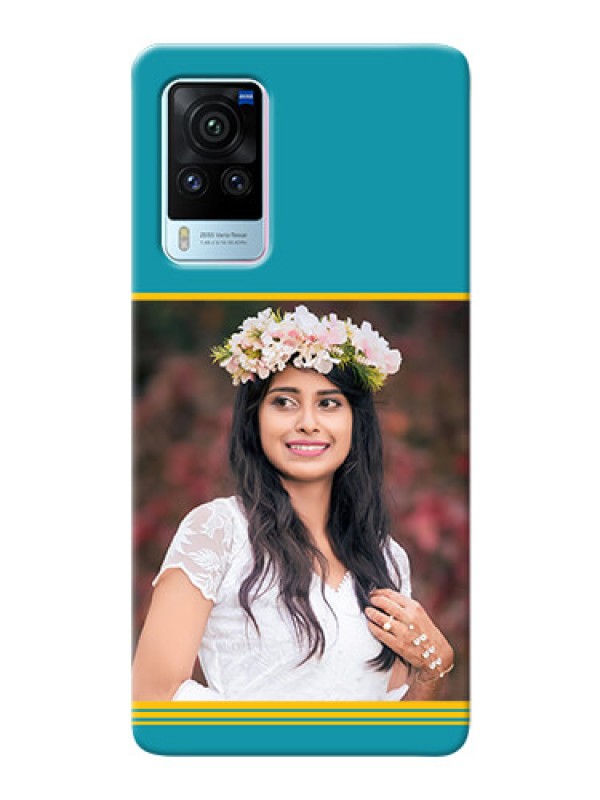 Custom Vivo X60 Pro 5G personalized phone covers: Yellow & Blue Design 