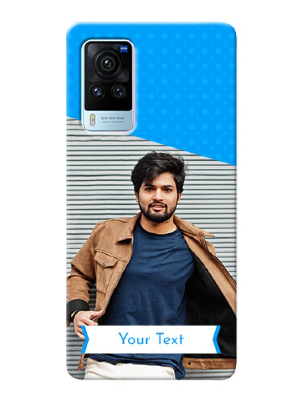 Custom Vivo X60 Pro 5G Personalized Mobile Covers: Simple Blue Color Design