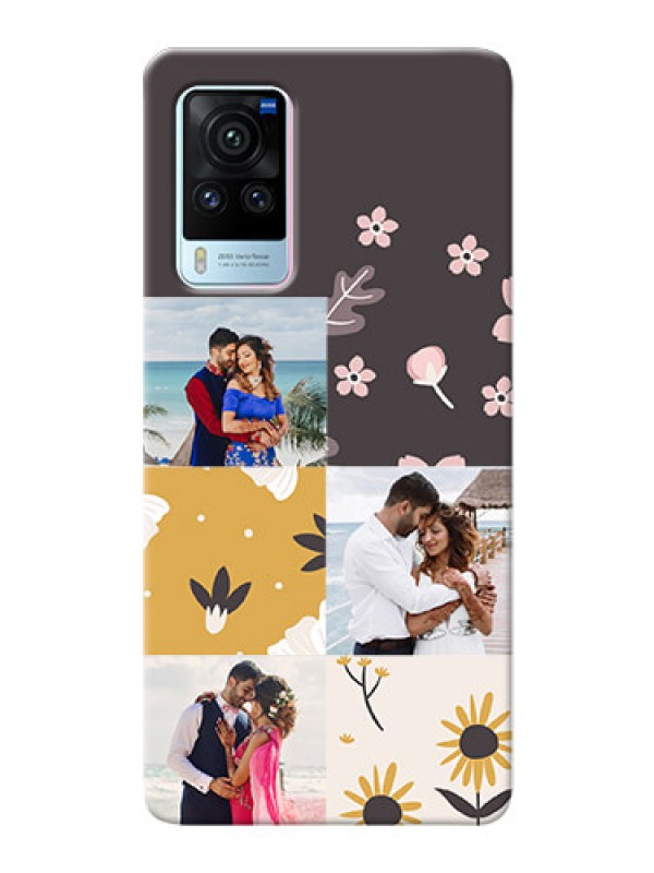 Custom Vivo X60 Pro 5G phone cases online: 3 Images with Floral Design