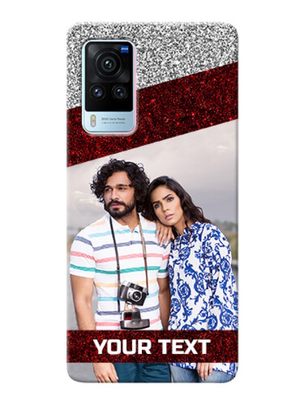 Custom Vivo X60 Pro 5G Mobile Cases: Image Holder with Glitter Strip Design