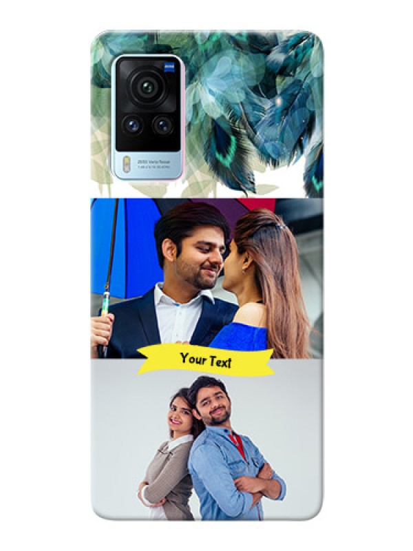 Custom Vivo X60 Pro 5G Phone Cases: Image with Boho Peacock Feather Design