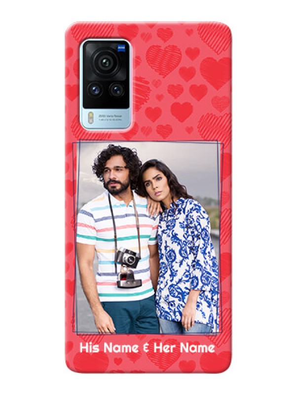 Custom Vivo X60 Pro 5G Mobile Back Covers: with Red Heart Symbols Design