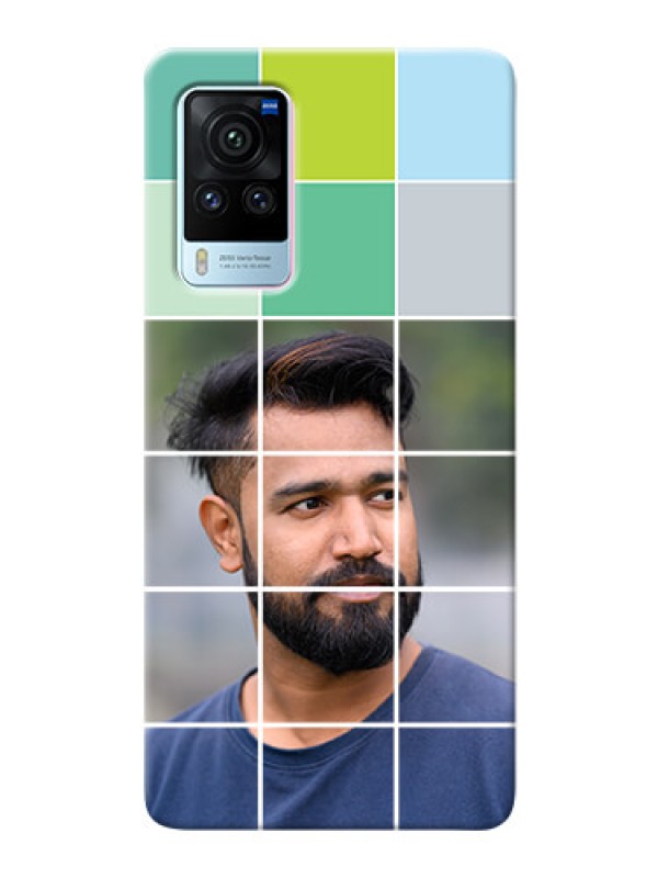 Custom Vivo X60 Pro 5G personalised phone covers with white box pattern 