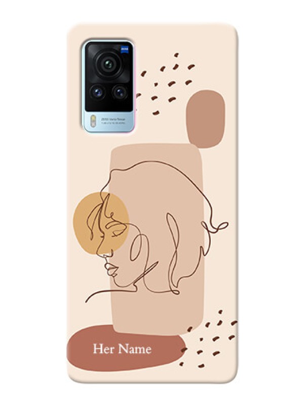 Custom Vivo X60 Pro 5G Custom Phone Covers: Calm Woman line art Design