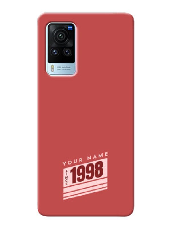 Custom Vivo X60 Pro 5G Phone Back Covers: Red custom year of birth Design