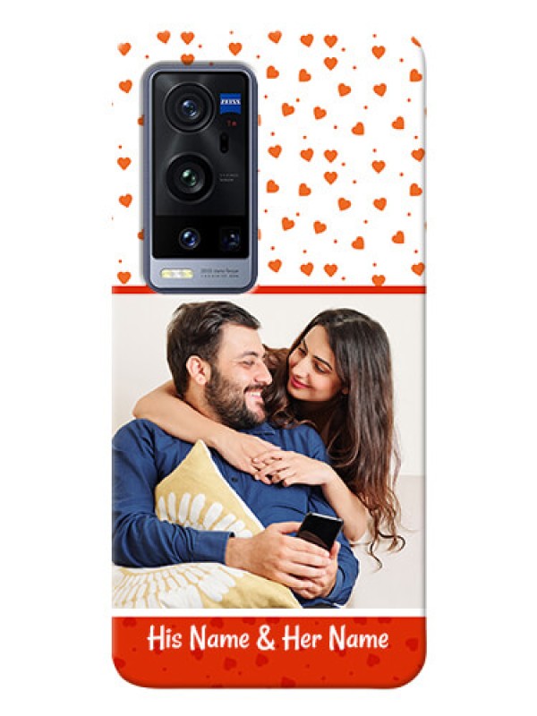 Custom Vivo X60 Pro Plus 5G Phone Back Covers: Orange Love Symbol Design