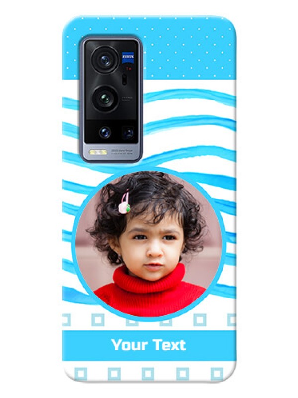 Custom Vivo X60 Pro Plus 5G phone back covers: Simple Blue Case Design