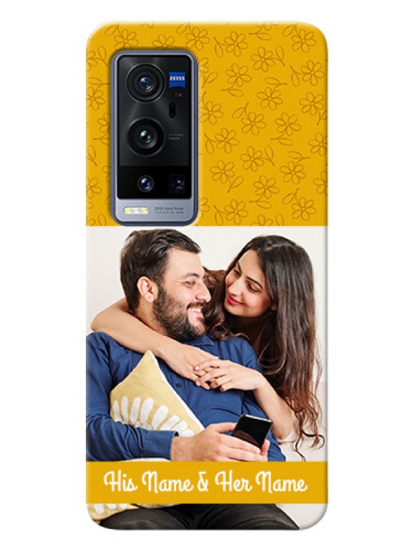 Custom Vivo X60 Pro Plus 5G mobile phone covers: Yellow Floral Design