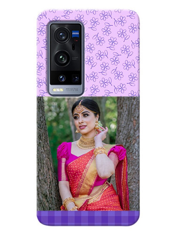 Custom Vivo X60 Pro Plus 5G Mobile Cases: Purple Floral Design