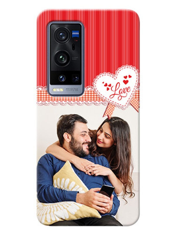 Custom Vivo X60 Pro Plus 5G phone cases online: Red Love Pattern Design