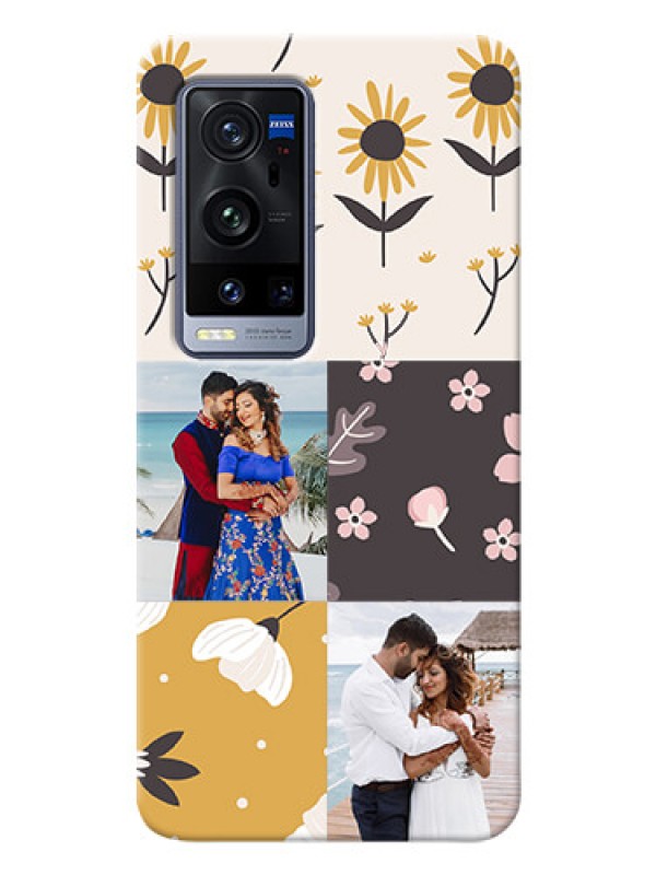 Custom Vivo X60 Pro Plus 5G phone cases online: 3 Images with Floral Design