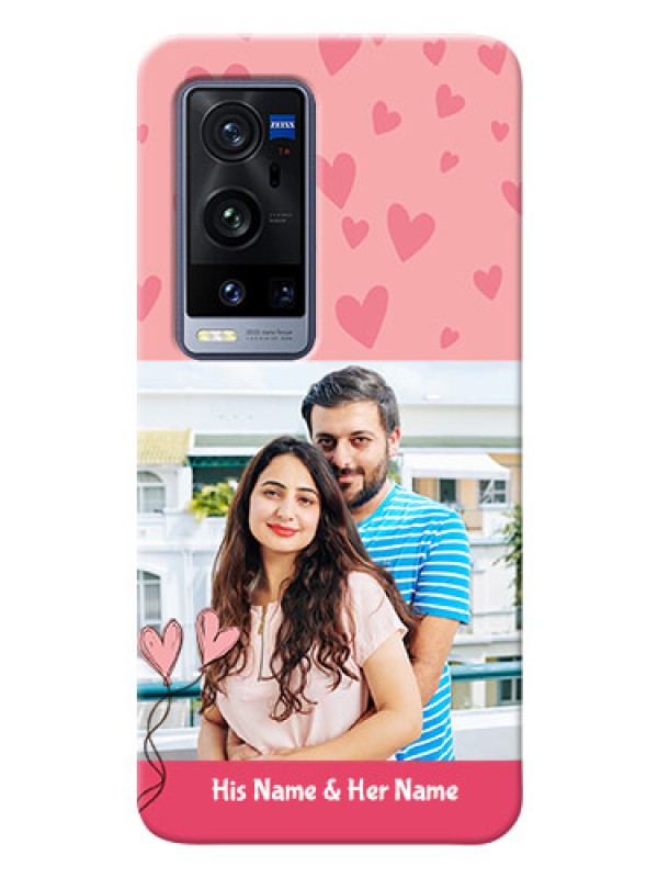 Custom Vivo X60 Pro Plus 5G phone back covers: Love Design Peach Color