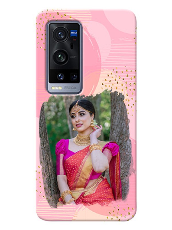 Custom Vivo X60 Pro Plus 5G Phone Covers for Girls: Gold Glitter Splash Design