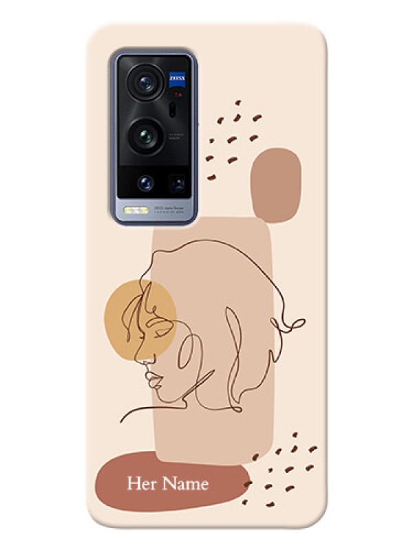 Custom Vivo X60 Pro Plus 5G Custom Phone Covers: Calm Woman line art Design