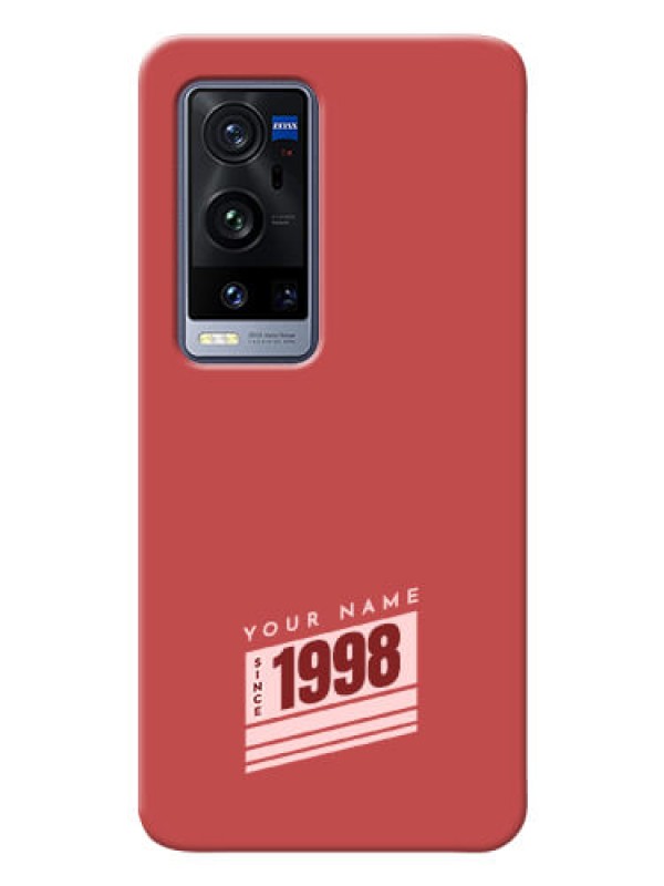 Custom Vivo X60 Pro Plus 5G Phone Back Covers: Red custom year of birth Design