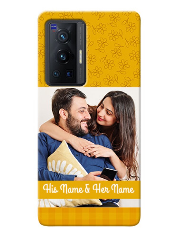 Custom Vivo X70 Pro 5G mobile phone covers: Yellow Floral Design