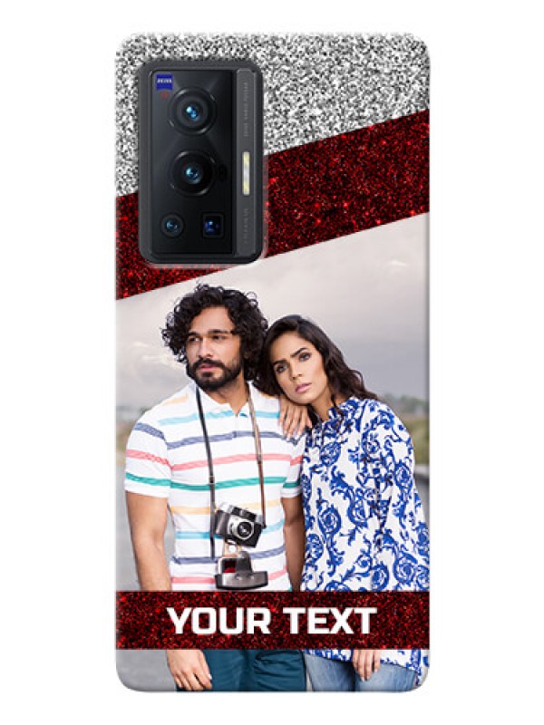 Custom Vivo X70 Pro 5G Mobile Cases: Image Holder with Glitter Strip Design