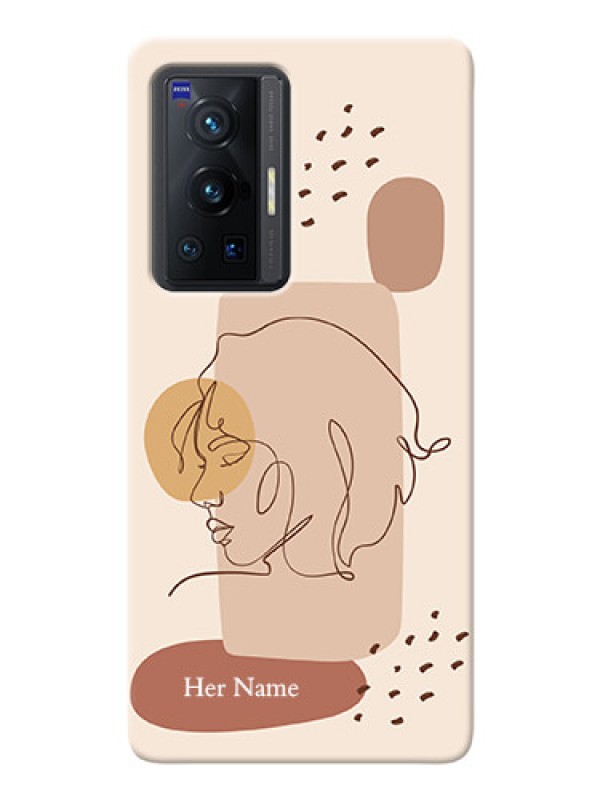 Custom Vivo X70 Pro 5G Custom Phone Covers: Calm Woman line art Design