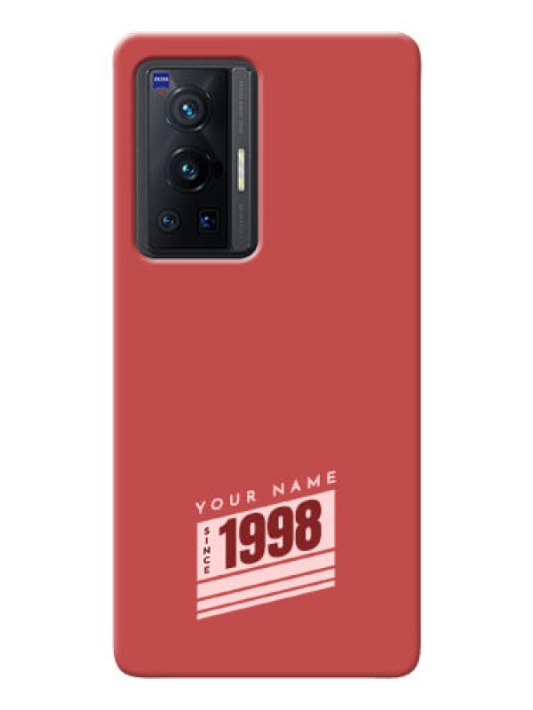 Custom Vivo X70 Pro 5G Phone Back Covers: Red custom year of birth Design