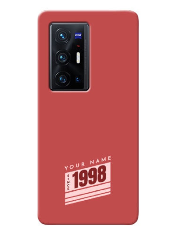 Custom Vivo X70 Pro Plus 5G Phone Back Covers: Red custom year of birth Design