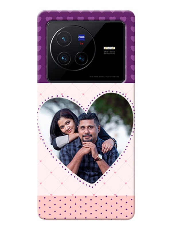 Custom Vivo X80 5G Mobile Back Covers: Violet Love Dots Design