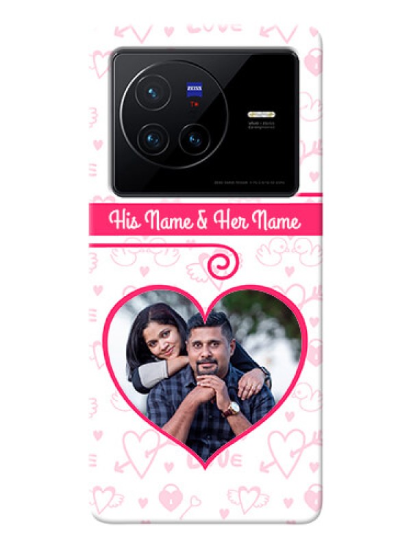 Custom Vivo X80 5G Personalized Phone Cases: Heart Shape Love Design