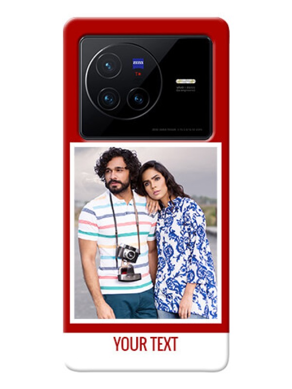 Custom Vivo X80 5G mobile phone covers: Simple Red Color Design