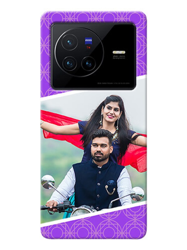 Custom Vivo X80 5G mobile back covers online: violet Pattern Design