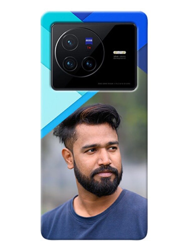 Custom Vivo X80 5G Phone Cases Online: Blue Abstract Cover Design