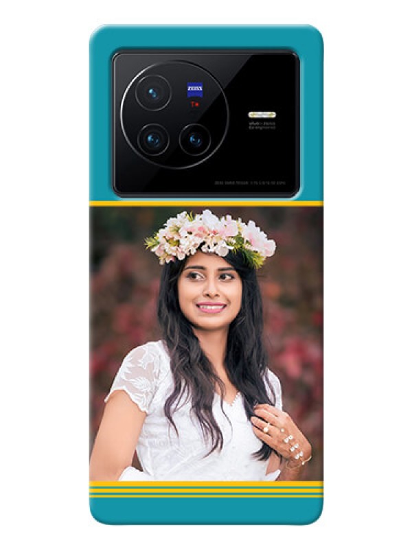 Custom Vivo X80 5G personalized phone covers: Yellow & Blue Design 