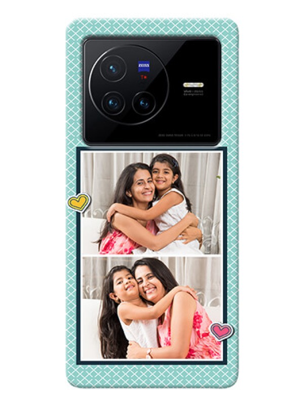 Custom Vivo X80 5G Custom Phone Cases: 2 Image Holder with Pattern Design