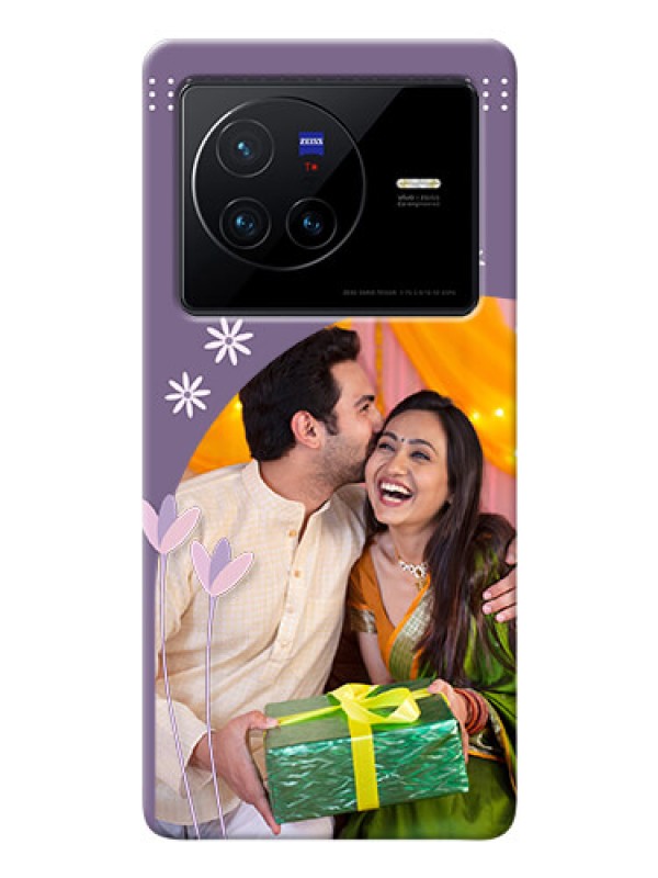 Custom Vivo X80 5G Phone covers for girls: lavender flowers design 