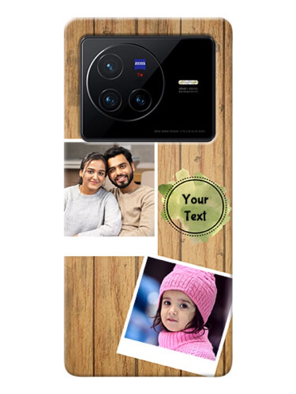 Custom Vivo X80 5G Custom Mobile Phone Covers: Wooden Texture Design