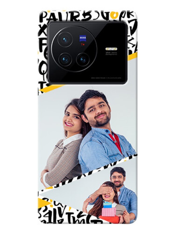 Custom Vivo X80 5G Phone Back Covers: Letters Pattern Design