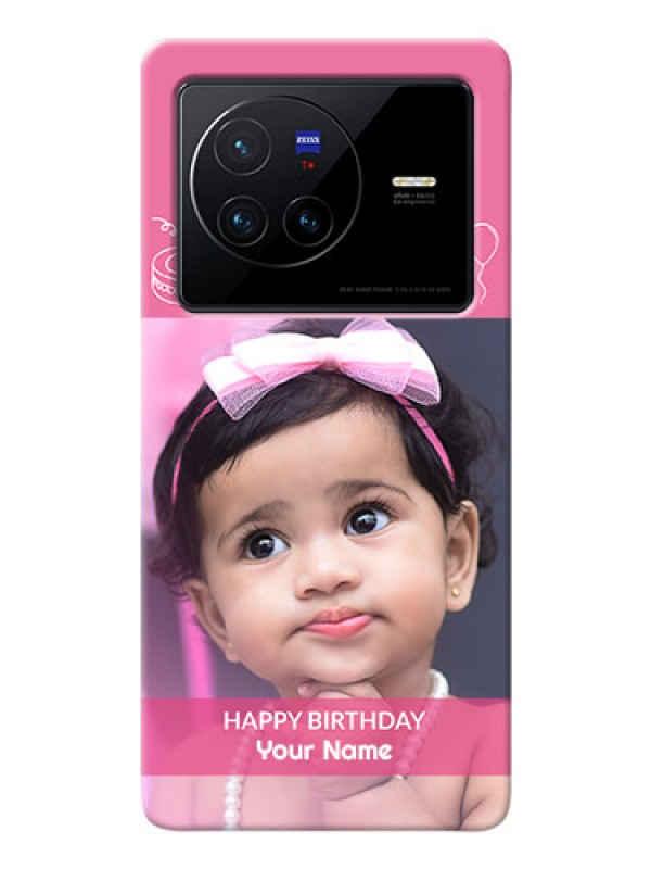 Custom Vivo X80 5G Custom Mobile Cover with Birthday Line Art Design