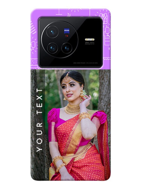 Custom Vivo X80 5G Personalized Phone Cases: Birthday Icons Design