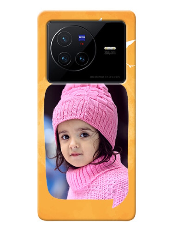 Custom Vivo X80 5G Phone Covers: Water Color Design with Bird Icons