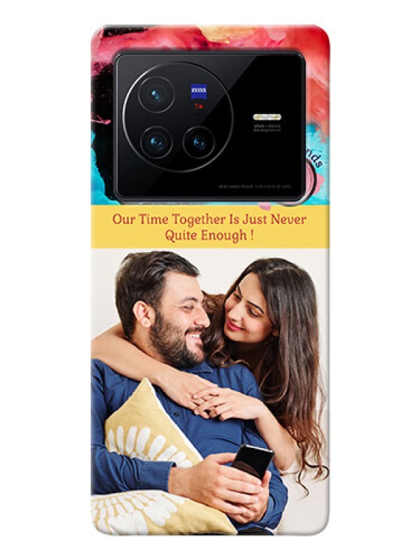 Custom Vivo X80 5G Mobile Cases: Quote with Acrylic Painting Design