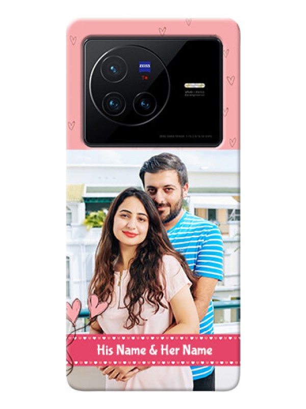 Custom Vivo X80 5G phone back covers: Love Design Peach Color