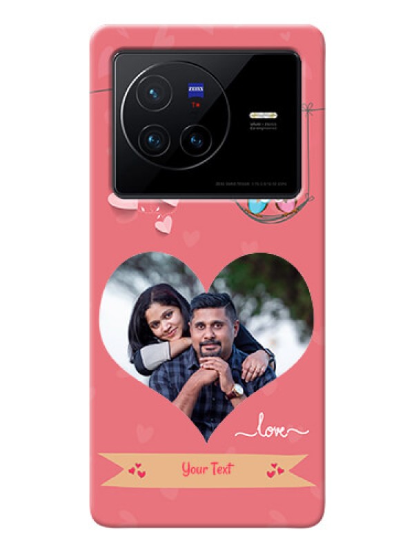 Custom Vivo X80 5G custom phone covers: Peach Color Love Design 