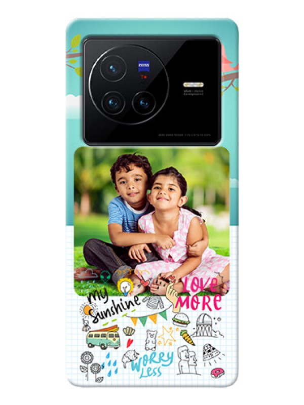 Custom Vivo X80 5G phone cases online: Doodle love Design