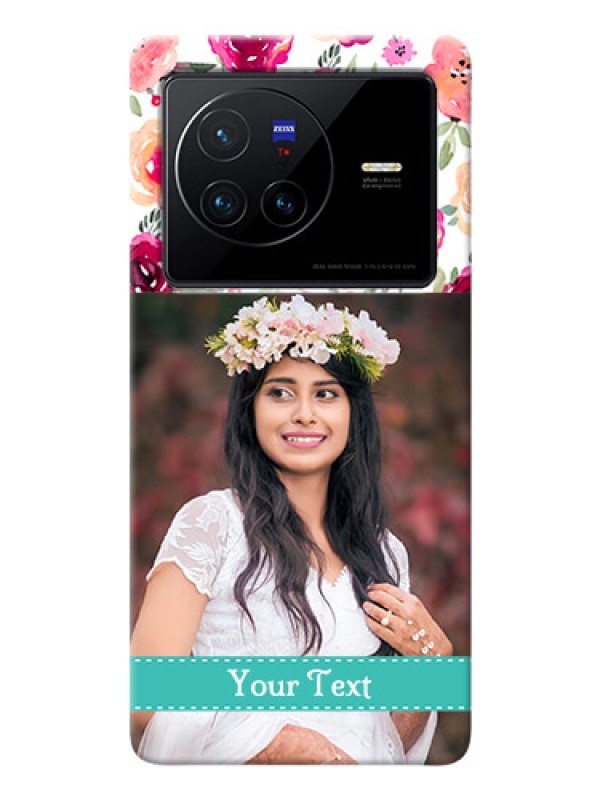 Custom Vivo X80 5G Personalized Mobile Cases: Watercolor Floral Design