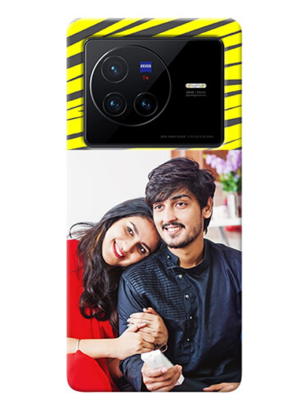 Custom Vivo X80 5G Personalised mobile covers: Yellow Abstract Design