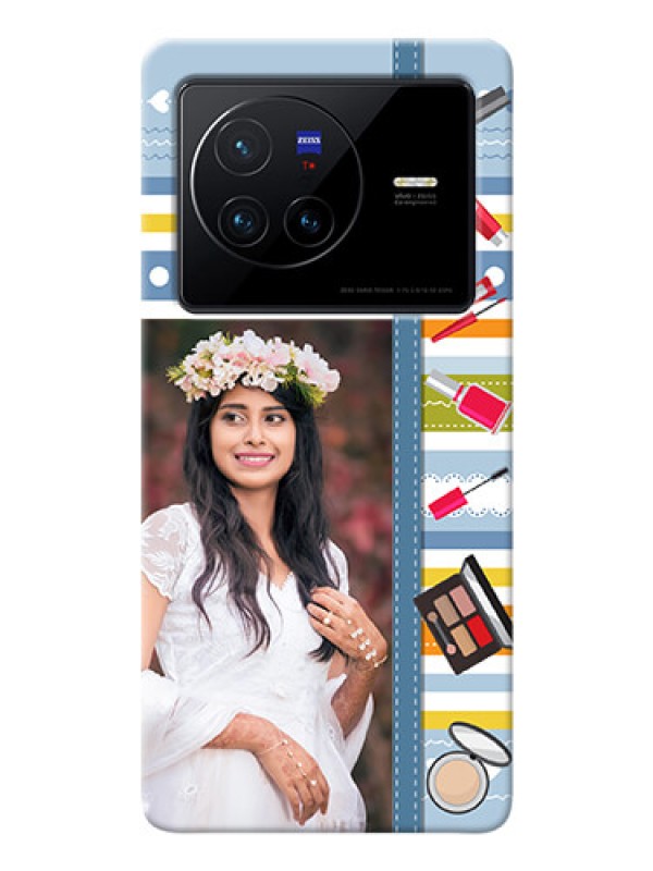 Custom Vivo X80 5G Personalized Mobile Cases: Makeup Icons Design